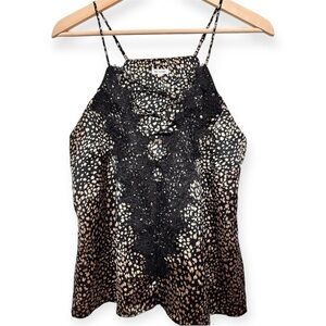 EUC En Creme Black Lace and Gold Camisole Top